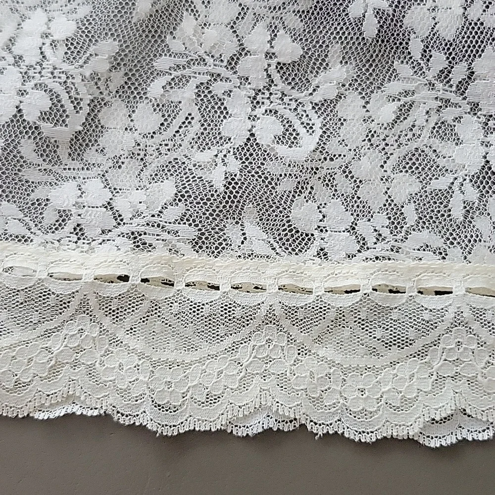 Vintage Lace Drop Waist Sheer Dress Nightgown Victorian Bridal Wedding Fairycore - Picture 10 of 14